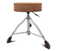HuadaXtai Siège de Batterie Réglable Tabouret de Batterie Trône de Batterie Chaise de Batteur Selle Padded Confort Trépied Stable, Marron, Tabouret De Batterie À Grande Surface Ronde À Réglage