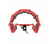 HuadaXtai Single Row Bell Clochette Main Tambourin Percussion Son Vif Résonant Structure Montée sur Pied Plastique Métal Adaptée aux Débutants Chorales Animation Enfants Fêtes de Groupe, Rouge