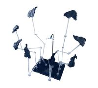 HuadaXtai Socle pour Figurine D'Action Présentoir de Modèle Support de Personnage Base D'Exposition avec Effet de Pierre pour Poses Dynamiques Adapté pour Les, Gris