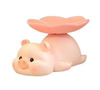 HuadaXtai Statue de Cochon, Ornement de Bureau, Plateau de Rangement de Bureau, Résine Créative, Figurine Décorative Polyvalente, Bol à Bonbons pour Table de Ch, Rose