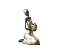 HuadaXtai Statue de Dame Africaine, Décoration de Table, Artisanat Fait à La Main, Pièce D'art de Collection, Ornement En Résine pour Salle D'ét, 16.5x8x9.5cm