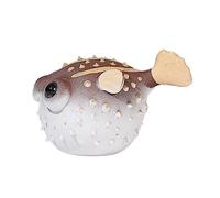 HuadaXtai Statue de Poisson-globe Thé Animal de Compagnie Ornement Art Violet Argile Miniature Sculpture Animal Thé Figurine pour Armoire étagère Table Cérémoni, je
