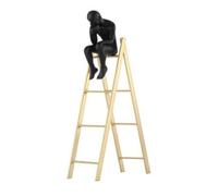 HuadaXtai Statute | Finition e Noire, Statue Penseur sur Une Échelle, Artistique, Ornement Décoratif, pr Bibliothèque, Meuble TV, S