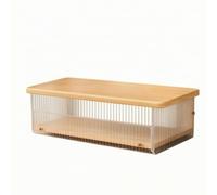 HuadaXtai Support Machine à Compact | Plateau Supérieur aspect bois, Étagère Tiroir Cliant, pr Bureau, Grain Bois, L