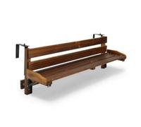 HuadaXtai Table de Balcon Pliante Rembarde Table Suspendue Table Murale Table Pliable Combinaison Esthétique Bois Métal Stabilité Renforcée Convient au, 90cm, Carbonisé