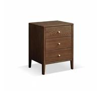 HuadaXtai Table de Chevet Nordique Armoire de Rangement Commode Chevet Meuble de Nuit en Bois avec 3 Tiroirs Empilés Rangement des Appareils et Accessoires, Noyer, 38 34 49.5cm