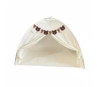 HuadaXtai Tente de Jeu Enfant Tente Princesse Maison d'Intérieur pour Histoires Lecture Repos Matière Velours Pêche Douce Ambiance Conte Adaptée aux Chambres d'enfants Jeu Cadeau, Blanc Cassé