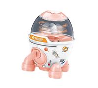 HuadaXtai Tirelire Fusée Mignonne pour L'apprentissage Précoce, Cadeaux D'anniversaire, Boîte D'économie D'argent avec Clé pour Garçons Filles Enfants âgés de 3, ROSE
