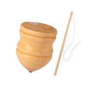 HuadaXtai Trompos Tops avec tige sculptée à la main DIY Peignez vos propres jouets en bois Tops vierges en bois non peint pour les intermédiaires Cadeaux de, 8 Po with 40cm Rod