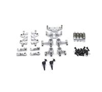 HuadaXtai Véhicule Industriel Kit Complet RC Amortisseurs Pièces de Direction Cardans Métal Durci pour Stabilité et Précision de Pilotage Adapté aux Améliorations Châssis Réglages à Domicile, Argent
