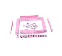 HuadaXtai Version Chinoise, Jeu, Mini-tuiles de Mahjong, Jeu de Société Classique pour Les et Les Amis, Rose