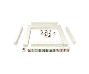 HuadaXtai Version Chinoise, Jeu, Mini-tuiles de Mahjong, Jeu de Société Classique pour Les et Les Amis, Blanc