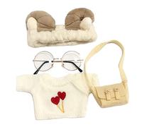 HuadaXtai Vêtements de Poupées Souples Ensemble Décontracté pour Jouets Bandeau Vêtements pour Animaux En Peluche, Blanc