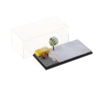 HuadaXtai Vitrine de Voiture Miniature 1/64, Base de Diorama de stationnement, Roues en Acrylique moulé sous Pression réalistes, vitrine pour Figurines, Scène d'hiver