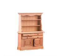 HuadaXtai Vitrine Miniature Armoire Maison de Poupée Bibliothèque Meuble Maquette Bois à Personnaliser avec Tiroirs Boutons Ronds en Bouleau Adaptée aux Dioramas Collectionneurs Projets Créatifs