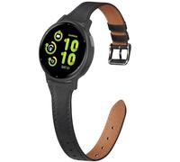 Huadea Bracelet en cuir fin de 20 mm compatible avec Garmin Vivoactive 6/Vivoactive 5/3/3 Music/Venu Sq 2, bracelet fin à dégagement rapide pour Forerunner 55/165/245/645/570-42 mm pour homme et femme
