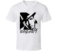 Huadian Humphrey Bogart White Men's T Shirt Casablanca Maltese Falcon Hollywood Film Noir New T-Shirt White L