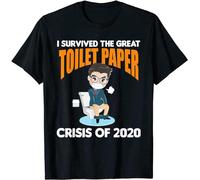 Huadian I Survived The Great Toilet Paper Crisis of 2020 Gift T-Shirt Black T-Shirt Black 3XL