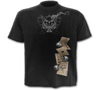 Huadian Men Dead Mans Hand T Shirt Black T-Shirt Black L