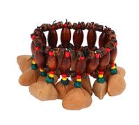 HuadZhylyx Bracelet de clochettes, bracelet en coquille de noix au son cristallin et mélodieux, accessoire d’instrument de musique portable de style tribal pour fêtes et spectacles