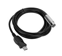 HuadZhylyx Câble de liaison microphone USB vers XLR, adaptateur de liaison micro avec gain de 20 dB et témoin lumineux rouge, câble audio numérique plug-and-play de 3 mètres pour
