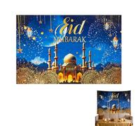 HUAEDNWKYI Bannière Ramadan Mubarak Décoration Murale | Grande Bannière en Tissu Polyester pour Fête du Ramadan | Décoration Élégante pour Maison et Événements Religieux