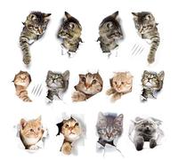 HUAEDNWKYI Stickers, Stickers Porte, 13 Pièces Autocollant Muraux 3D Amovible Stickers Muraux Chats Créatif Imperméable Amovible Décorations Stickers pour Décor de Mur Personnalité Maison Chambre