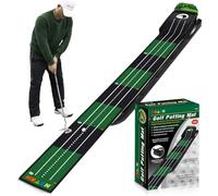 HUAEN Tapis de Golf Vert pour intérieur et extérieur avec Retour de Balle avec Guide d'alignement, édition compacte et Vitesse Durable en Velours résistant aux Plis pour Homme