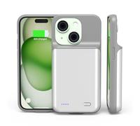 HUAENG Coque Batterie pour iPhone 15 Plus, 6800 mAh Fine, Portable, Batterie Externe Rechargeable, Chargeur étendu, Batterie pour iPhone 15 Plus [6,7 Pouces] - Blanc