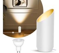 HUAEU LED Sol Spot - 6W Lampe de Sol pour Intérieur, Noir, 3000K Blanc Chaud, Avec Ampoule GU10 LED 500LM, Spot avec Interrupteur Pied