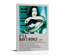 HUAEYWQBERRH Poster décoratif avec inscription It's A Man's World by Cher pour salon, chambre à coucher, 60 x 90 cm, style cadre
