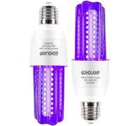 HUAG-Ampoule LED noire E27 UV, 15W 100-240V LED 395-400nm UVA, ampoule noire, éclairage pour fête d'Halloween, bar disco, peinture corporelle, fête à lumière noire, affiche fluorescente
