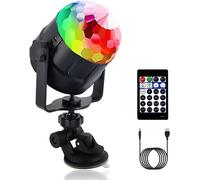 HUAG-, Boule lumineuse rotative, pour fêtes, discothèques, avec télécommande USB, contrôle à distance, 15 c?urs d'illumination, LED rotative, lumière pour fête, anniversaire, bar et maison