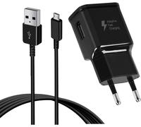 HUAG-Chargeur pour Samsung Charge Rapide, USB Secteur et 1,5M Cable Micro USB Compatible avec Galaxy S7 S6 Edge S5 S4 S3 J7 J5 J3 Note 5, Huawei P Smart, Redmi Note 5 6 Pro, Wiko, Kindle, LG, HTC, PS