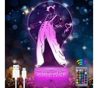 Huag-Lampe Harry-Style - Veilleuse Harry-Style- 3d Led Harry-Style Lampe,Télécommande 16 Couleurs Changement Lampe Et Art Déco Lampe Pour Garçon Fille Chambre Décorer Cadeau D'anniversaire Noël
