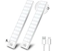 Huag-Ouila Lampe D'armoire 36 Led, Rechargeable Usb Sans Fil Led Lampe De Placard À Détecteur De Mouvement, Éclairage À Led Étude De Cuisine Veilleuse Escalier Couloir (2 Pack)