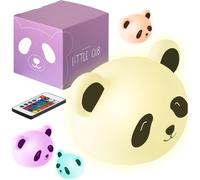 Huag-Panda - Veilleuse Pour Chambre D'enfant - Usb-C Rechargeable Avec Télécommande - Lumière Multicolore Et Chaude - Silcone Doux Et Non Toxique - Fonction Minuterie - Panda Arc-En-Ciel