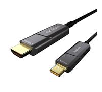 Huaham Câble à fibre optique USB C vers HDMI 2.1 de type C vers HDMI 2.0 4K @ 60 Hz, Thunderbolt 3 compatible avec MacBook Pro/Air, iPad Pro/Air, Surface Go, tablettes, ordinateurs portables (5 m)