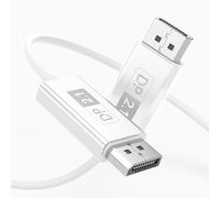 huaham Câble DisplayPort 2.1 en fibre optique 2 m, câble DP 2.1 [16K @ 30 Hz, 8K @ 60 Hz, 4K @ 240 Hz] 40 Gbit/s compatible avec port d'affichage vidéo UHBR10/HDCP/HDR10, FreeSync G-Sync pour moniteur
