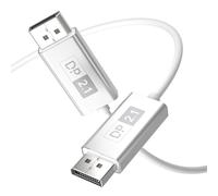 huaham Câble fibre optique DisplayPort 2.1 de 1 m, câble DP 2.1 [16K @ 30 Hz, 8K @ 60 Hz, 4K @ 240 Hz] 40 Gbit/s - Cordon de port d'affichage vidéo compatible UHBR10/HDCP/HDR10, FreeSync G-Sync pour