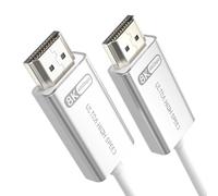 huaham Câble HDMI 2.1 à fibre optique 10K 8K - 1 m - Blanc - Super flexible - 48 Gbit/s - 8K60Hz et 4K 120 Hz - Prend en charge eARC, Dolby, HDCP 2.2 et 2.3, HDR 10, compatible avec Blu-ray Roku LG