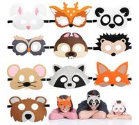 Huahuanghui 10 Pièces Masque Animaux,Masque de Feutre,Animaux Masques,Pat Patrouille,d'animaux,de Déguisement,Forêt Animal Feutre,Réservé aux 15 ans et plus