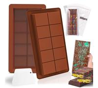 Huahuanghui Lot de 2 moules à chocolat en silicone profond avec grattoir et sac - Moule à chocolat profond - Moule à chocolat extra profond pour chocolat, praline, bonbons