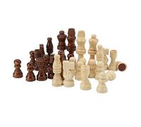 Huairdum 32 Pièces d'échecs, Pièces d'échecs en Plastique Imitation Bois, de Fond en Feutre Doux, Idéales pour Les Débutants Professionnels, Les Réunions de Famille, Le Pique-Nique et Le Camping
