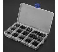 Huairdum 320 Pièces Entretoises de Colonne Hexagonales Bidirectionnelles en Nylon Noir, Jeu d'écrous et de Vis M3, Entretoises Filetées M3 et Kit de Fixation avec Boîte de Rangement en Plastique,