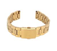 Huairdum Bracelet de Montre en Acier Inoxydable, Boucle de Remplacement à Double Verrouillage Bracelet de Montre en Métal de Protection Dorée pour Montre Intelligente pour Femme (22mm)