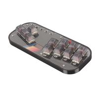 Huairdum Clavier Fighting Box, Stick avec Fonctions et Touche Silencieuse Cherry MX Red, Prend en Charge Les Modes de Nettoyage XInput et SOCD, pour PC SteamDeck MiSTerFPGA