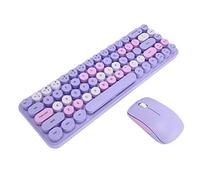 Huairdum Clavier USB Souris Clavier Souris de Jeu Anti-Usure 68 Touches Rétro Belle 2.4G sans Fil 3DPI Bureau ABS Matériel (Couleur mélangée Violette)
