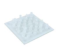 Huairdum Échecs Géants, échecs en Verre Set Crystal International Chess 25x25cm en Verre Polonais en d' en 1 en Damier et 32 Chessman