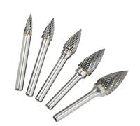 Huairdum Ensemble de 5 Limes en Carbure à Double Coupe, Fraises en Carbure cémenté, Ensemble de Limes Rotatives avec Tige de 6 Mm, Idéales pour le Meulage de Surfaces d'aviation, d'automobile et